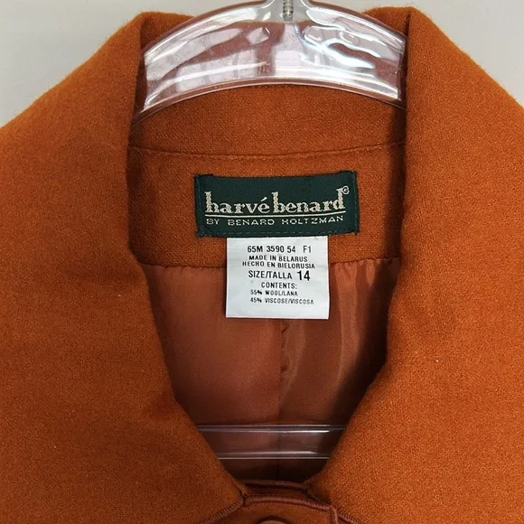 Harvé Benard Longline Wool Blend Jacket Blazer - Size‎ 14 - Picture 2 of 6